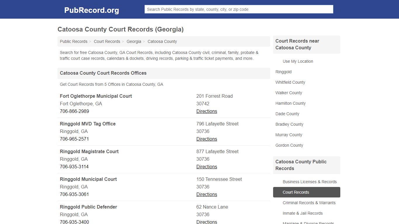 Free Catoosa County Court Records (Georgia Court Records)